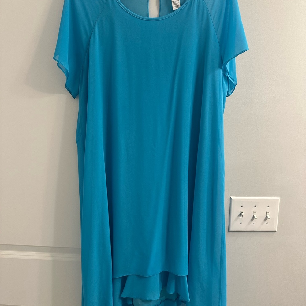 Blue Short Sleeve Dress
